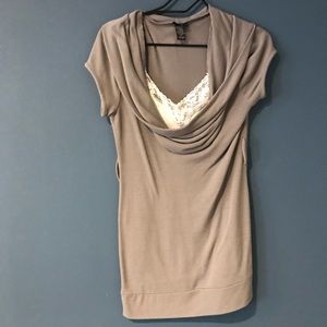 Gray shirt with White Undershirt